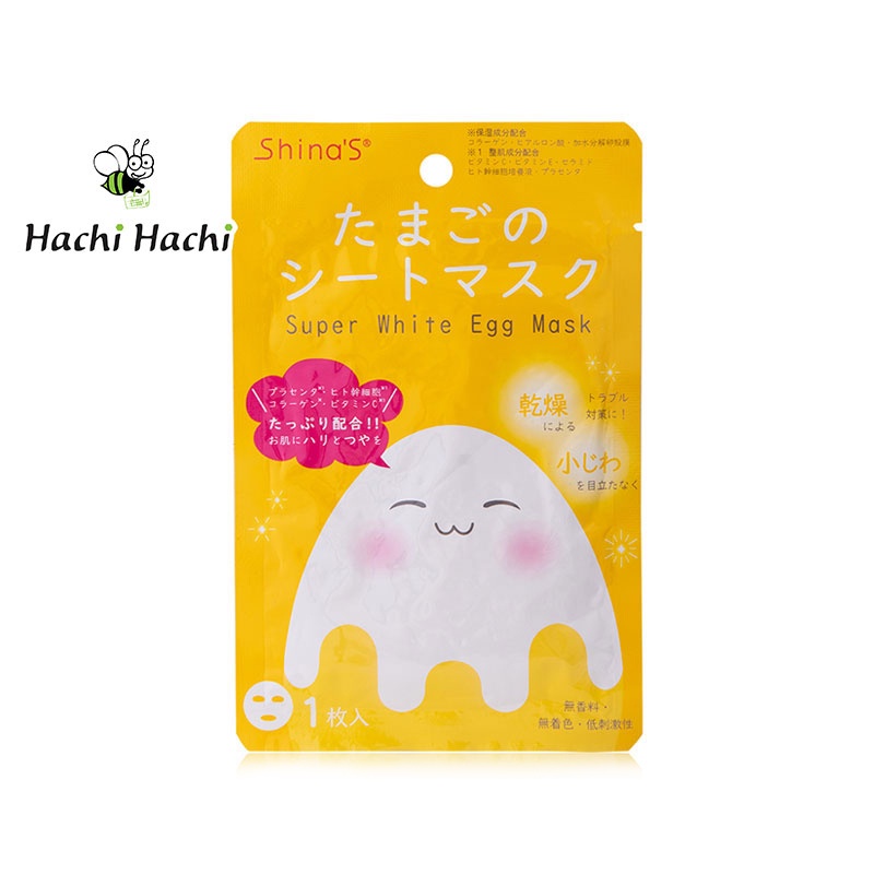 Mặt nạ Shina's Super White Egg làm sáng da, mờ thâm nám - Hachi Hachi Japan Shop