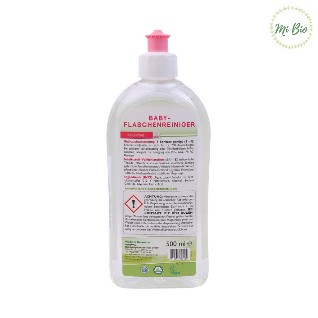 Nước vệ sinh bình sữa hữu cơ cho bé 500ml - Almawin