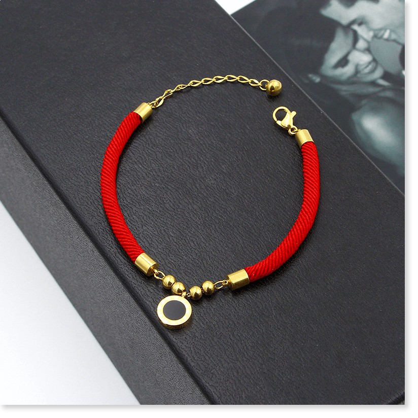 Vòng tay lắc tay nữ titan chỉ đỏ la mã S1-201-2 - CAM KẾT KHÔNG GỈ, KHÔNG BAY MÀU - BẢO HÀNH 12 THÁNG