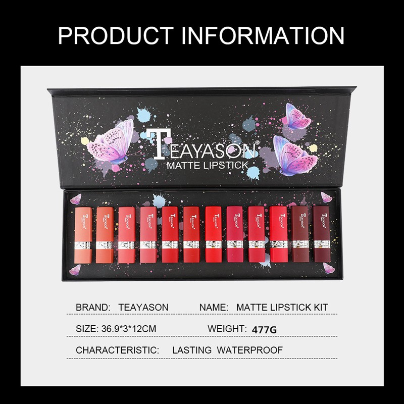 VEET (Hàng Mới Về) Set 12 Thỏi Son Sáp Teayason Tông Lì Dưỡng Ẩm Chống Nước Lâu Trôi | BigBuy360 - bigbuy360.vn