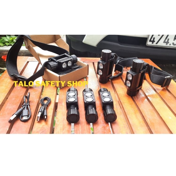 Đèn pin H02B đeo đầu mini siêu sáng type C  chống nước tốt