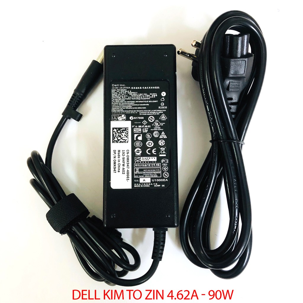 Sạc Laptop Dell chân kim to/chân kim nhỏ Chính hãng 19.5v-4.62a-90w/19.5V-3.34A-65W adapter dell