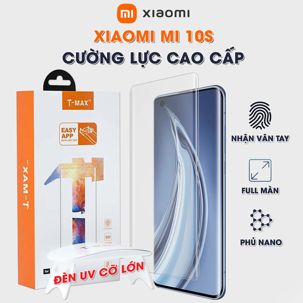 Cường lực Xiaomi Mi 10s full màn hình đèn UV cỡ lớn chính hãng TMax - Dán màn hình Xiaomi Mi 10s