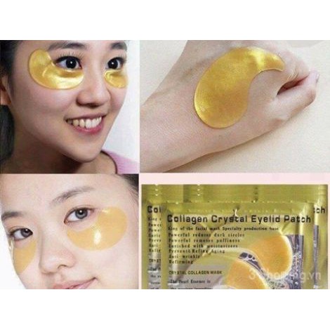 Mặt Nạ Dưỡng Làm Mờ Quầng Thâm Mắt Collagen Crystal Eyes vàng 24k xóa mờ nếp nhăn, giảm thâm, chống lão hóa