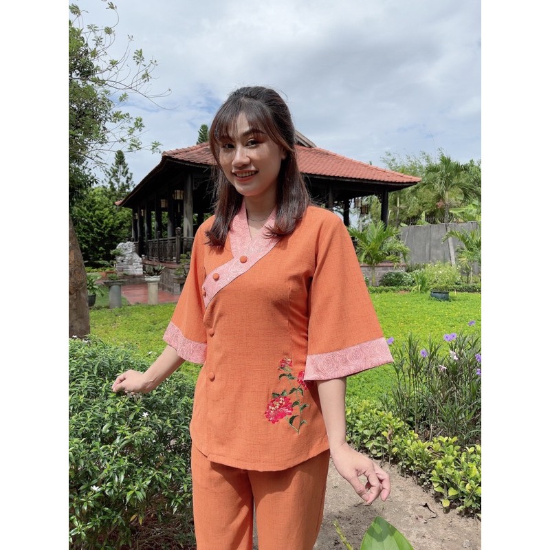 Áo Lam Đi Chùa # XÉO VẢI LINEN LẠNH PHỐI GẤM NỔI 3D GIÁ RẺ VÔ ĐỊCH