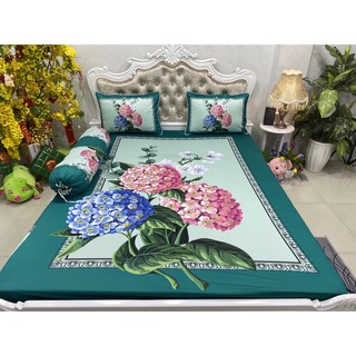 Drap thun lạnh 5D cao cấp mẫu hoa ( 5 màu)