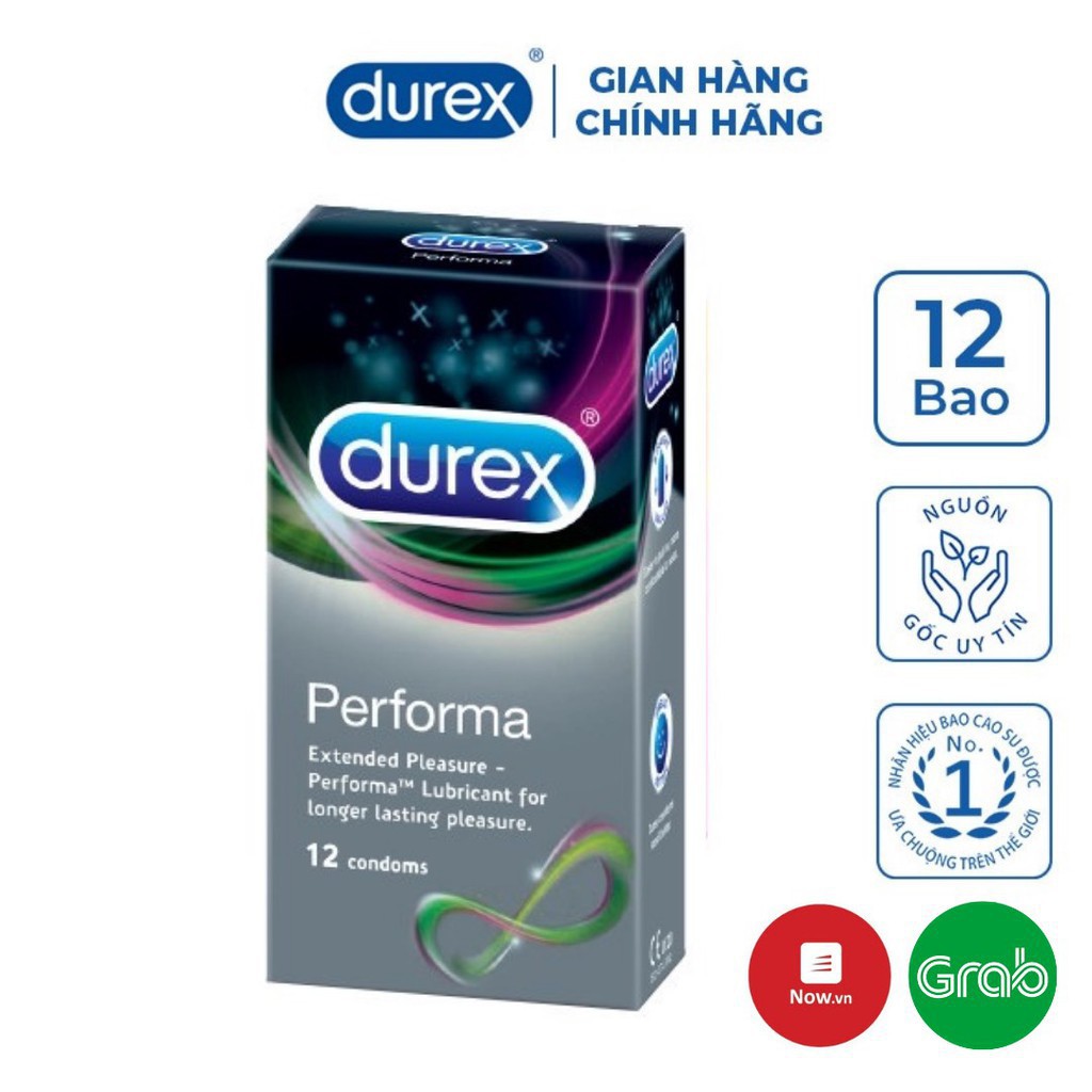 Bao cao su Durex Performa hộp 12 chiếc bcs kéo dài thời gian cuộc yêu Sói.official