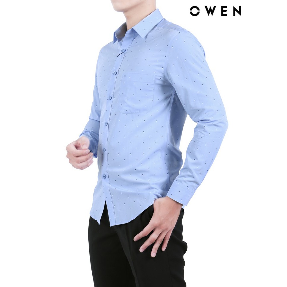 Áo sơ mi dài tay Owen Bamboo Regularfit có túi màu xanh - AR20721DT | BigBuy360 - bigbuy360.vn