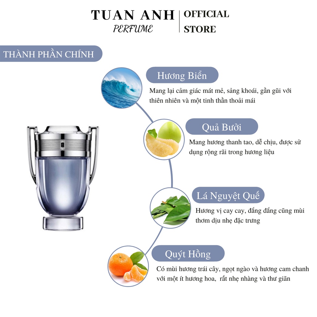Nước hoa nam chính hãng thơm lâu Paco Rabanne Invictus cao cấp TUANANHPERFUME