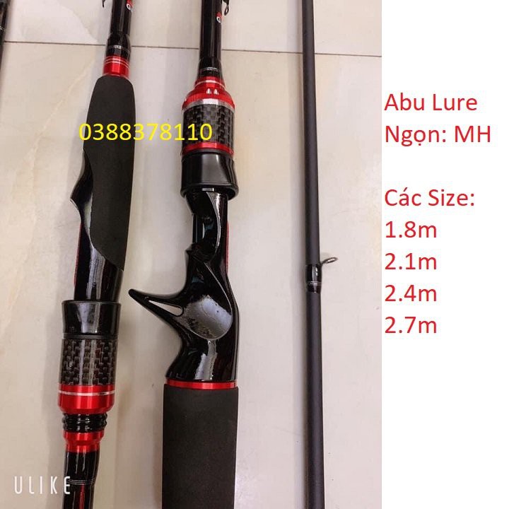 Cần Lure 2 Khúc Abu Black Max Ngọn MH, Câu Lure Mồi Giả, Câu Lóc