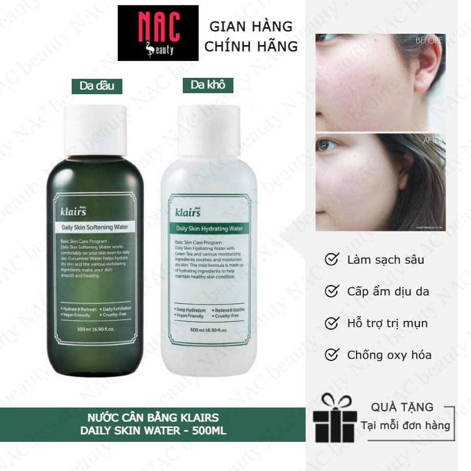 Nước cân bằng Klairs Daily Skin Water 500ml