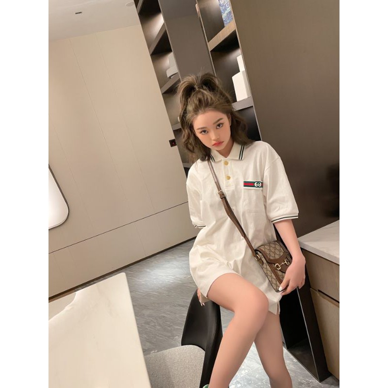 áo thun cotton polo nữ ngắn tay Gucci GC