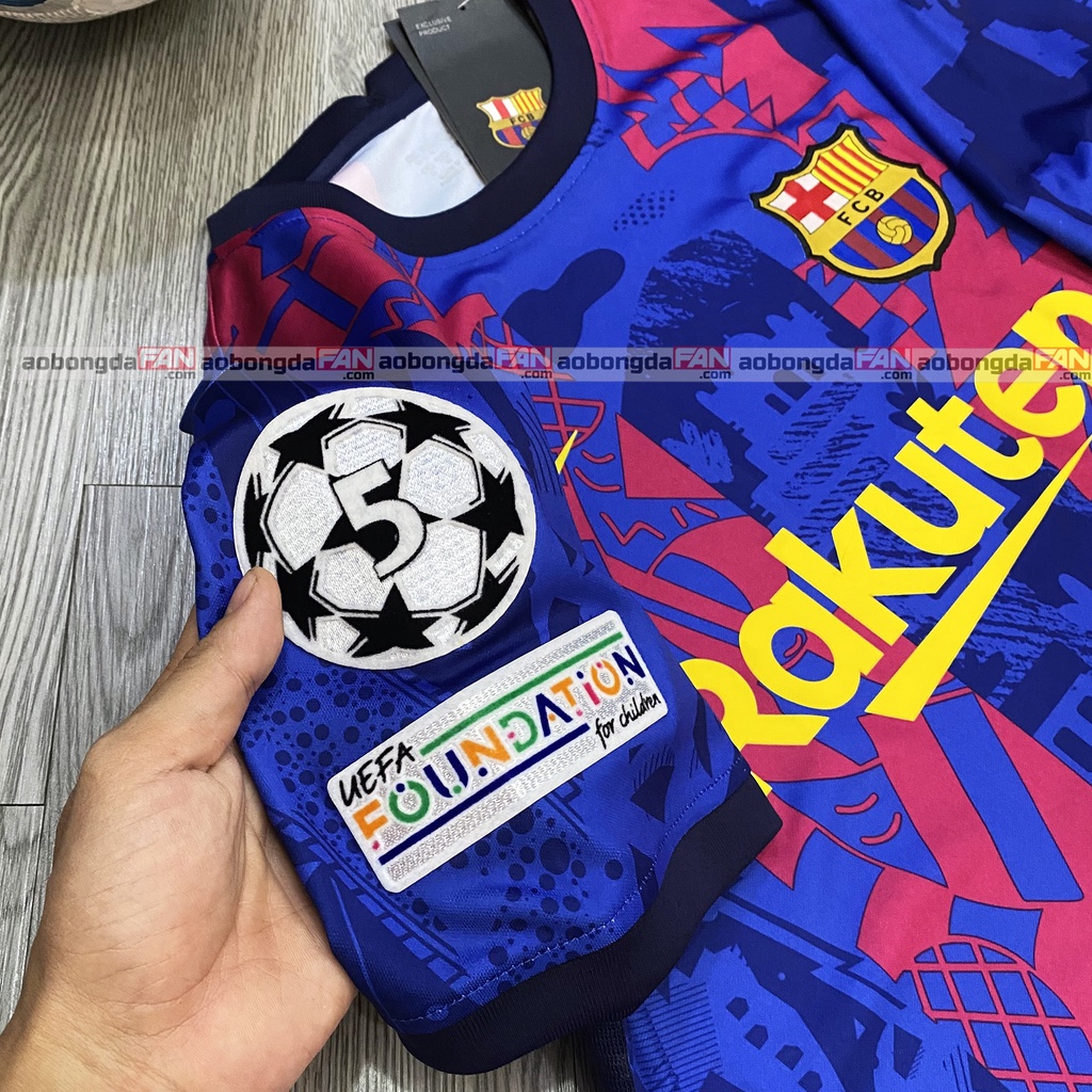 Bộ Quần Áo Đá Banh Barca 2022 - Áo Đá Banh Thái Lan (tặng patch tay C1 60k)