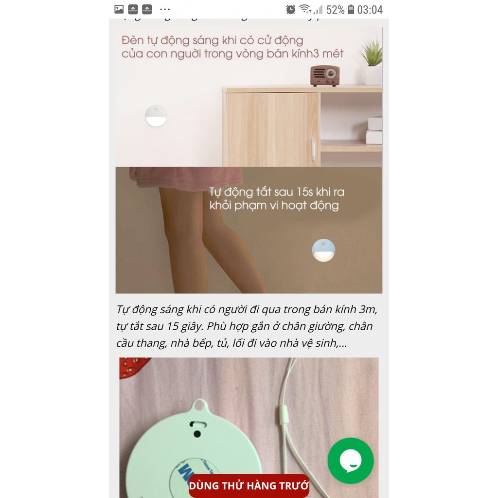 Đèn LED Cảm Ứng Sử Dụng Pin Tự Động Phát Sáng Khi Có Người Di Chuyển
