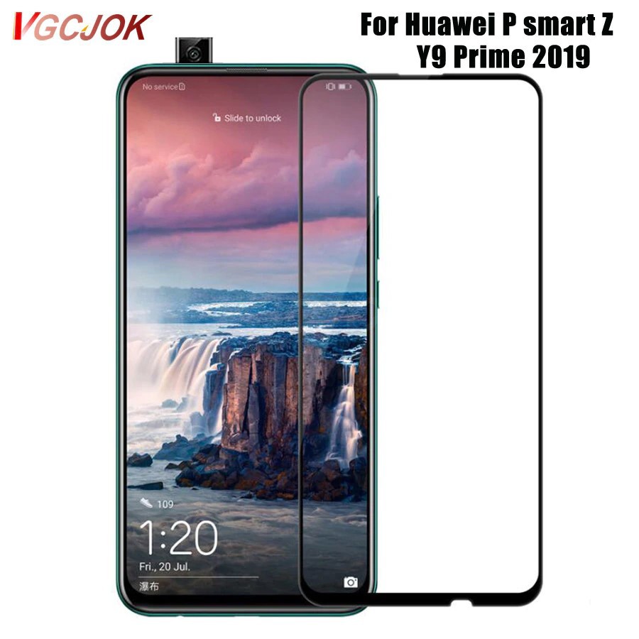 Kính cường lực Huawei Y9 Prime 2019 FULL Màn, FULL KEO Silicon (tặng gói dầu)