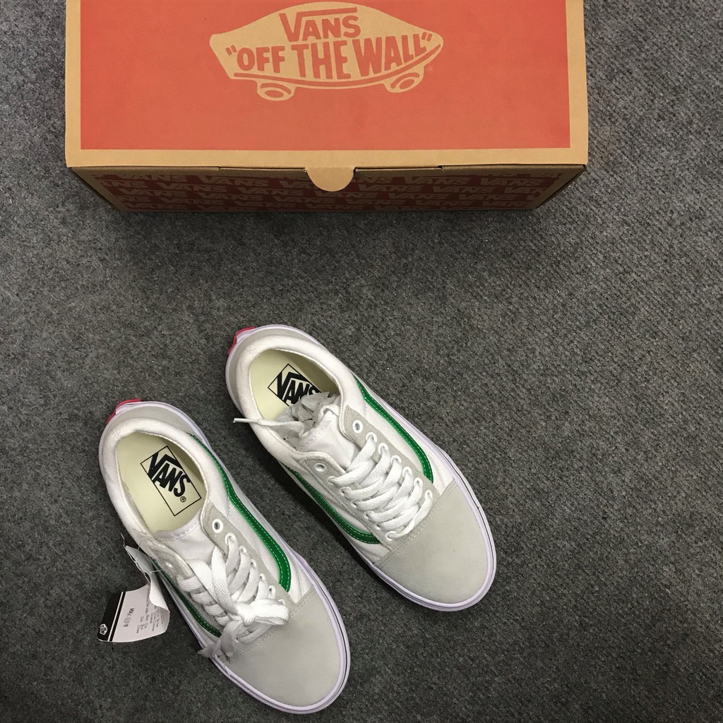 [Full BOX Tag+Móc khóa] Giày Vans trắng xanh