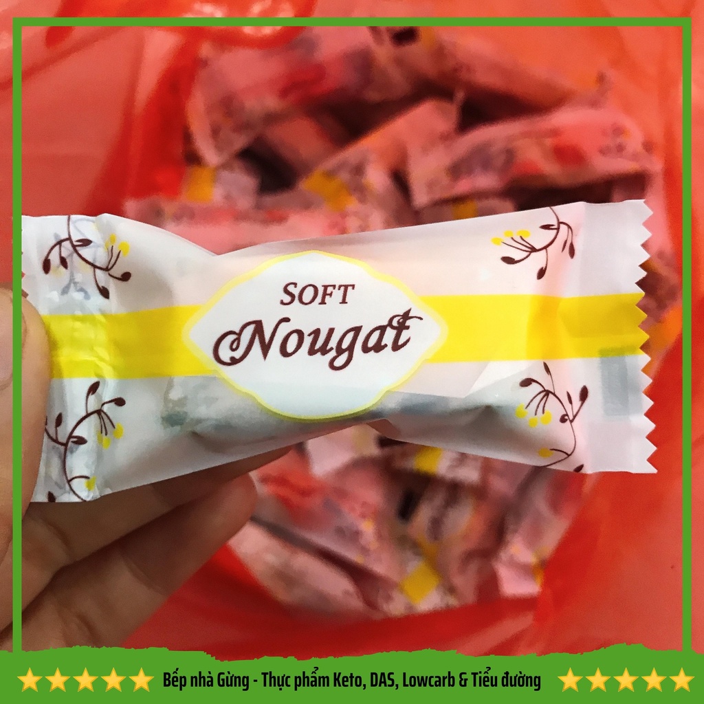 &lt;SHIP NỘI THÀNH&gt; Kẹo nougat (100gram) - For Keto, DAS, Lowcarb, Eatclean &amp; Tiểu đường