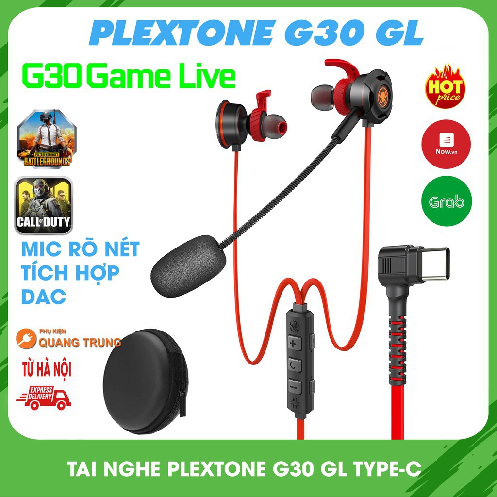 HÀNG CAO CẤP -  Tai nghe plextone G30 GL,typeC hỗ trợ game và livestream cực nét,tích hợp DAC ( Tặng hộp đựng )