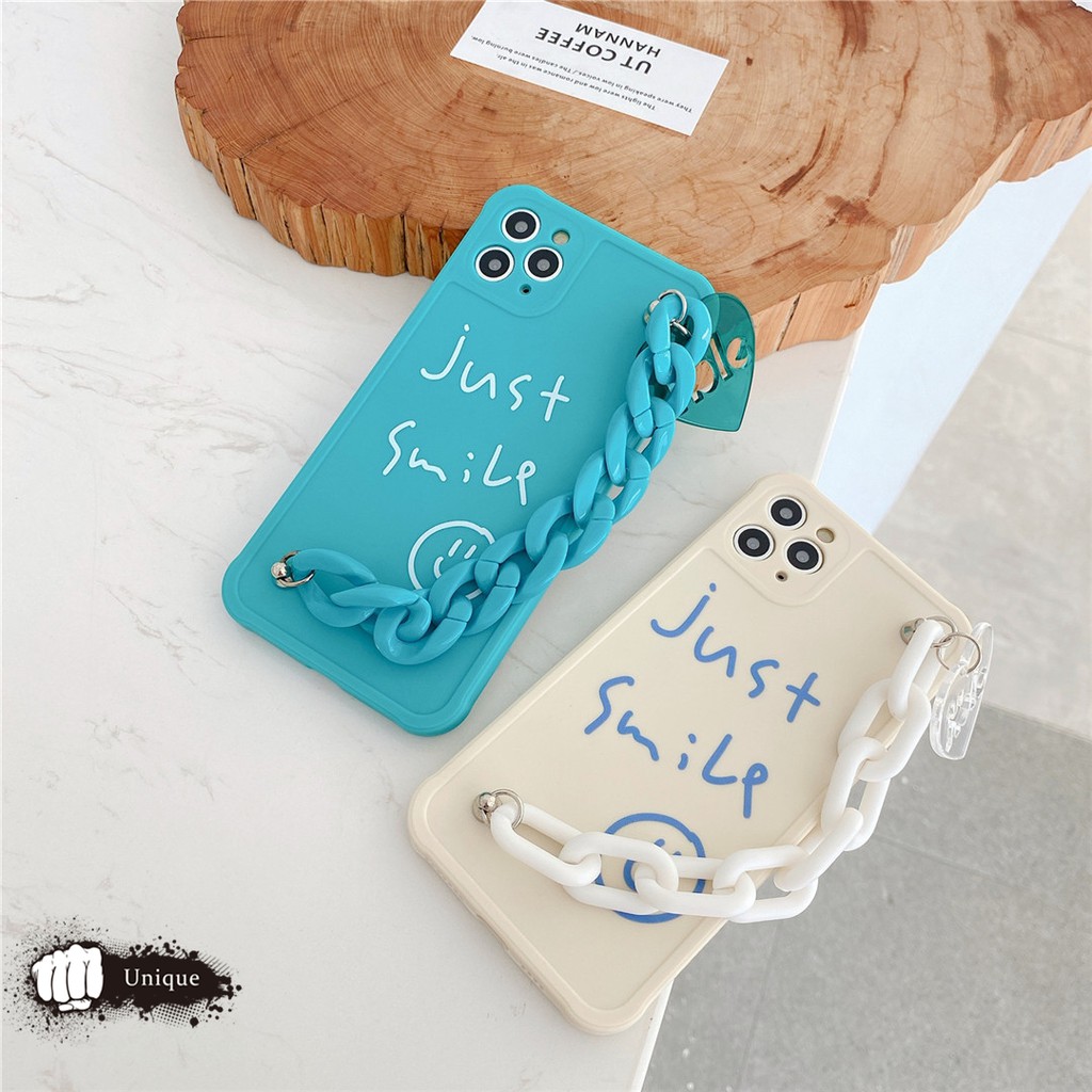 Ốp Điện Thoại In Chữ Tiếng Anh Kèm Dây Đeo Tay Hình Mặt Cười Xinh Xắn Cho Iphone 11 | BigBuy360 - bigbuy360.vn