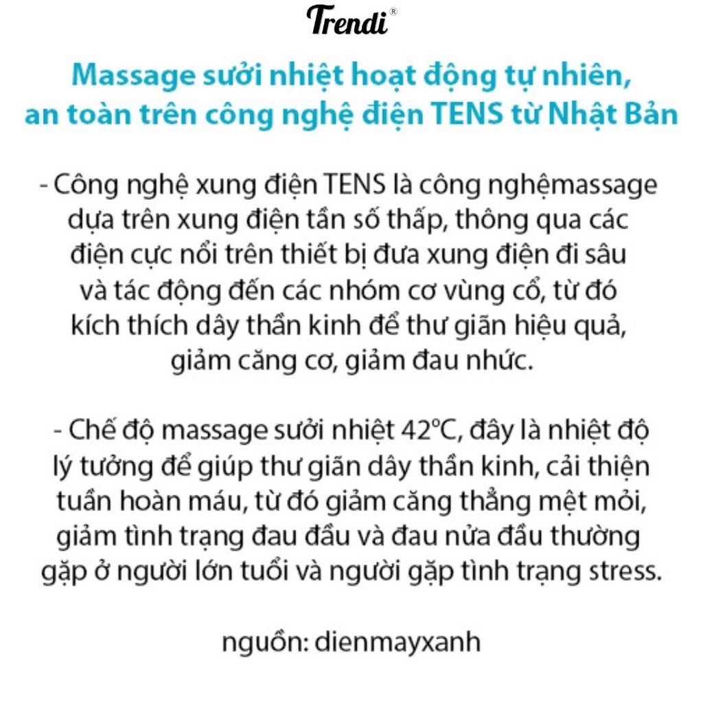 Máy Massage Cổ Cao Cấp Mát xa Cổ 6 ĐIỆN CỰC CHƯỜM NÓNG 42°C - 6 Chế Độ - 9 Cường Độ H908