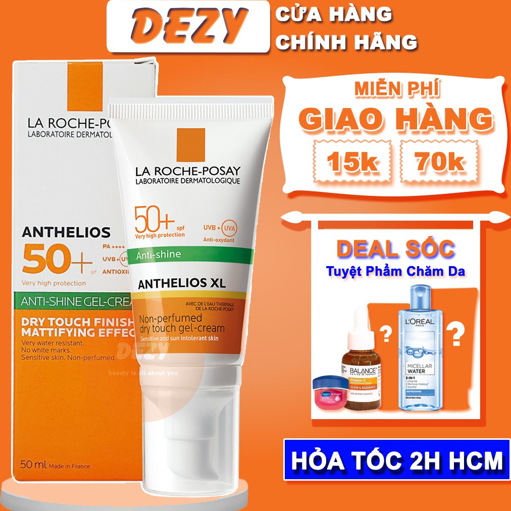 Kem Chống Nắng La Roche Posay CHÍNH HÃNG - Kcn Dạng Gel Da Dầu Mụn Kềm Dầu &amp; Sữa Chống Nắng Da Khô Larosche Posay Dezy