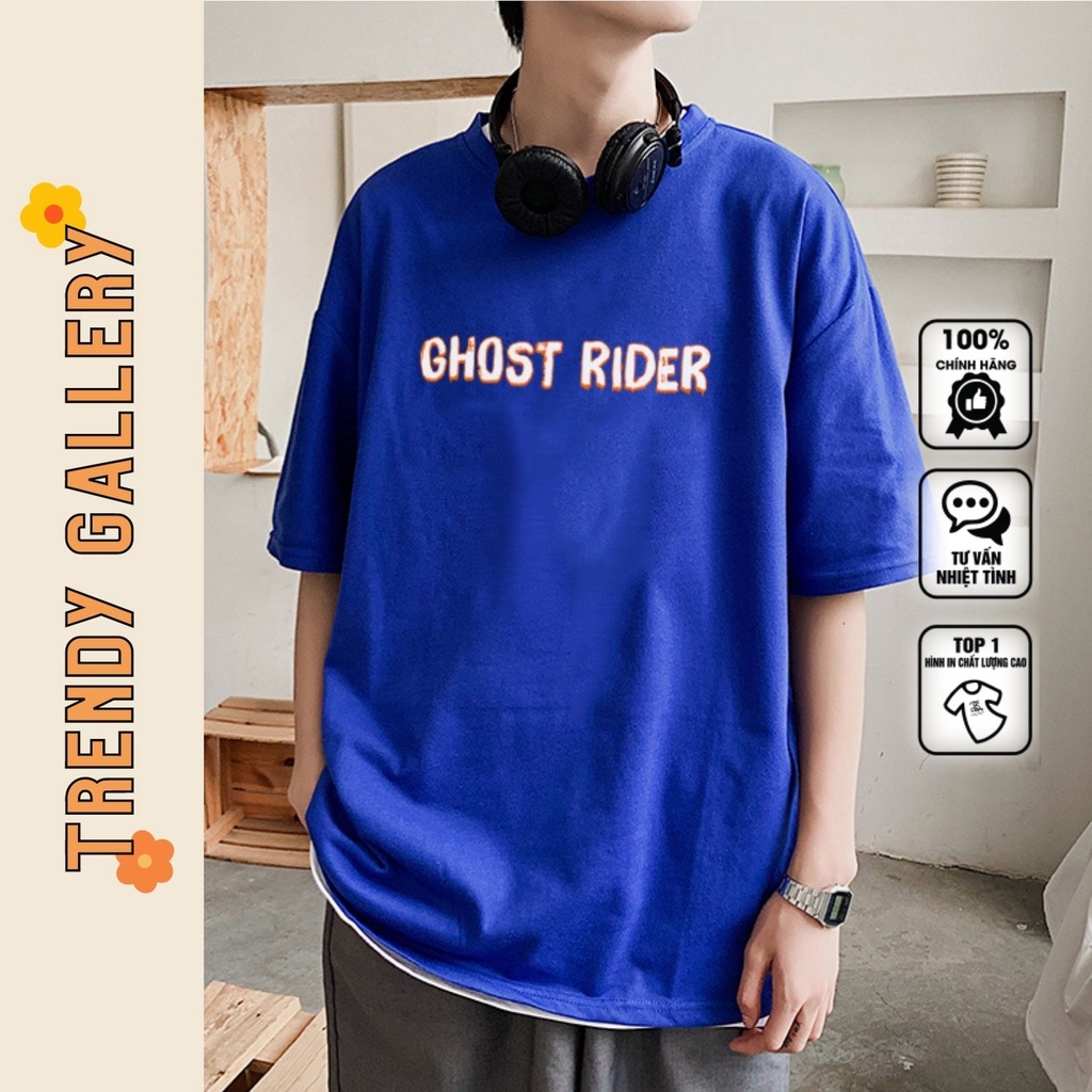 Áo Phông Cổ Tròn Cool Ngầu "Ghost Rider" Trendy Gallery, Áo Thun Tay Lỡ Form Rộng Nam Nữ TV5079 | BigBuy360 - bigbuy360.vn