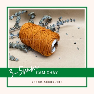 Dây thừng cotton macrame màu CAM CHÁY