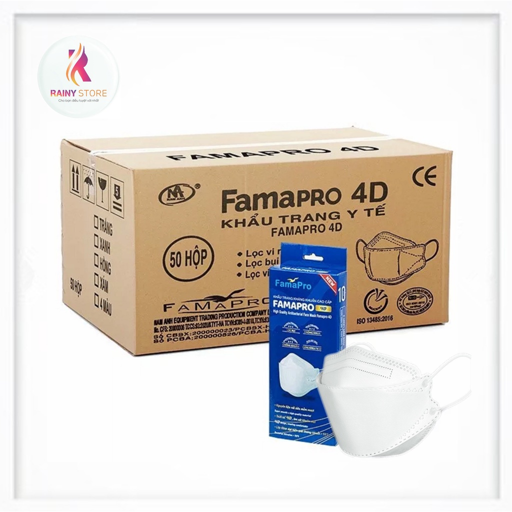 Thùng 500 khẩu trang y tế cao cấp kháng khuẩn Nam Anh Famapro 4D