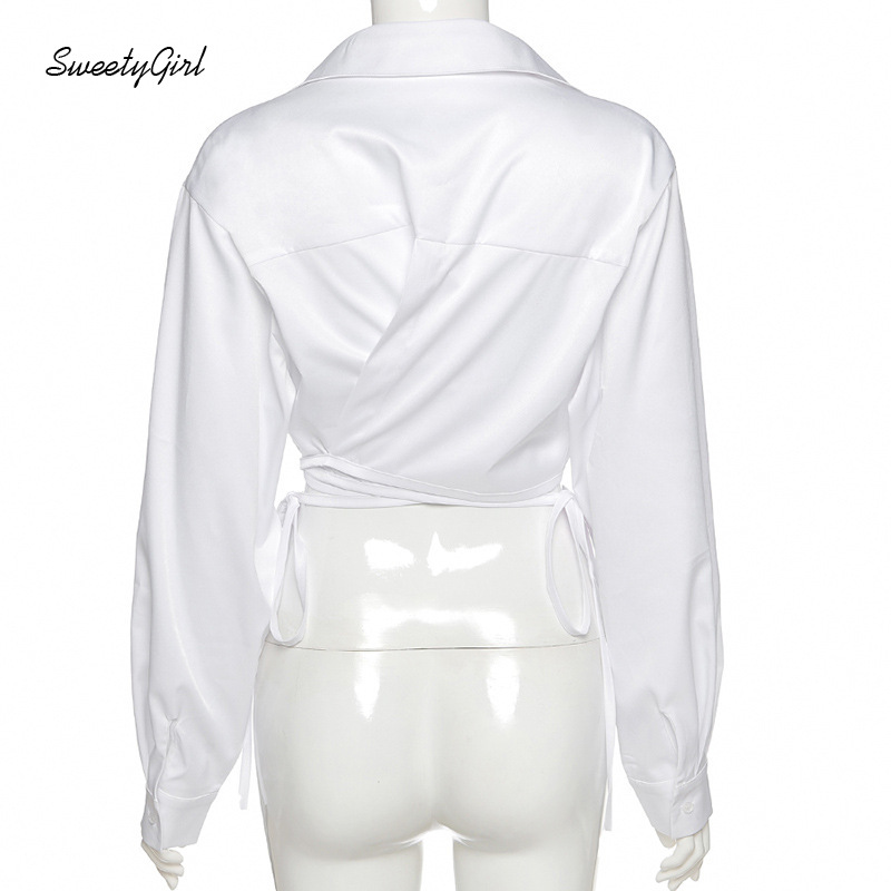 Áo Sơ Mi Tay Dài Cổ Bẻ Dáng Ôm Thiết Kế Không Đối Xứng Màu Sắc Ngọt Ngào Thời Trang Cho Nữ