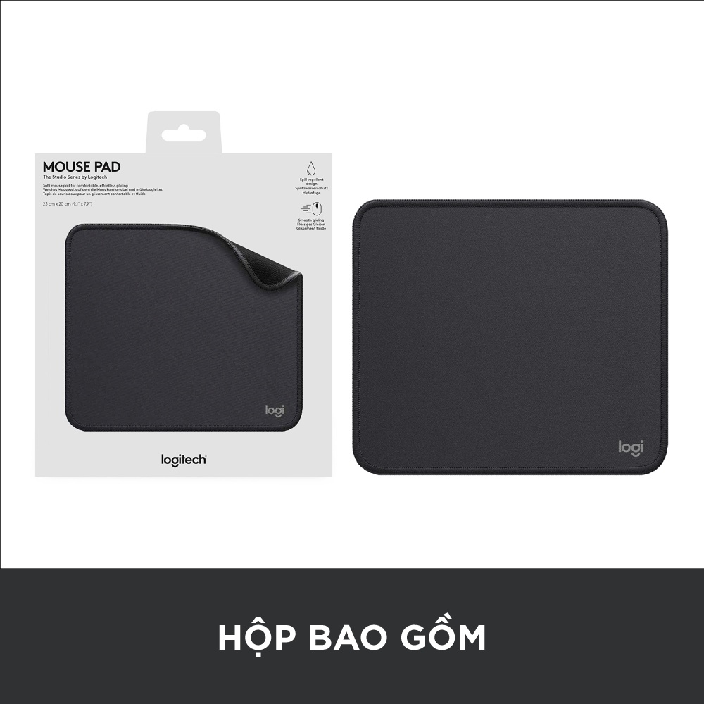 [Mã ELLOGIWL5 giảm 10% đơn 500K] Bàn di chuột Logitech Mouse Pad - Đế chống trượt, lướt dễ dàng, chống đổ tràn