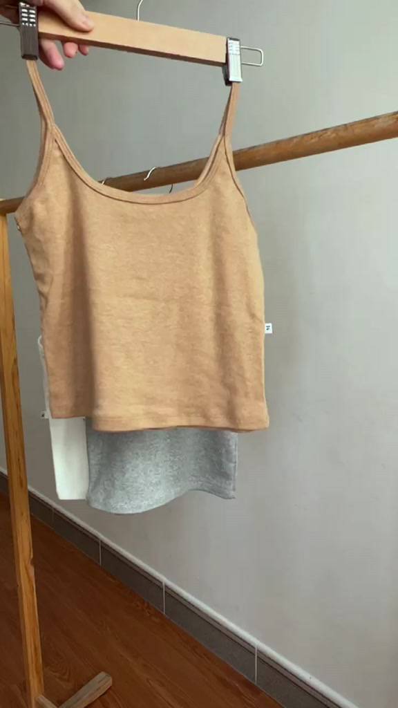 Áo thun 2 dây basic dáng ngắn cotton gân | 45-59KG | | BigBuy360 - bigbuy360.vn