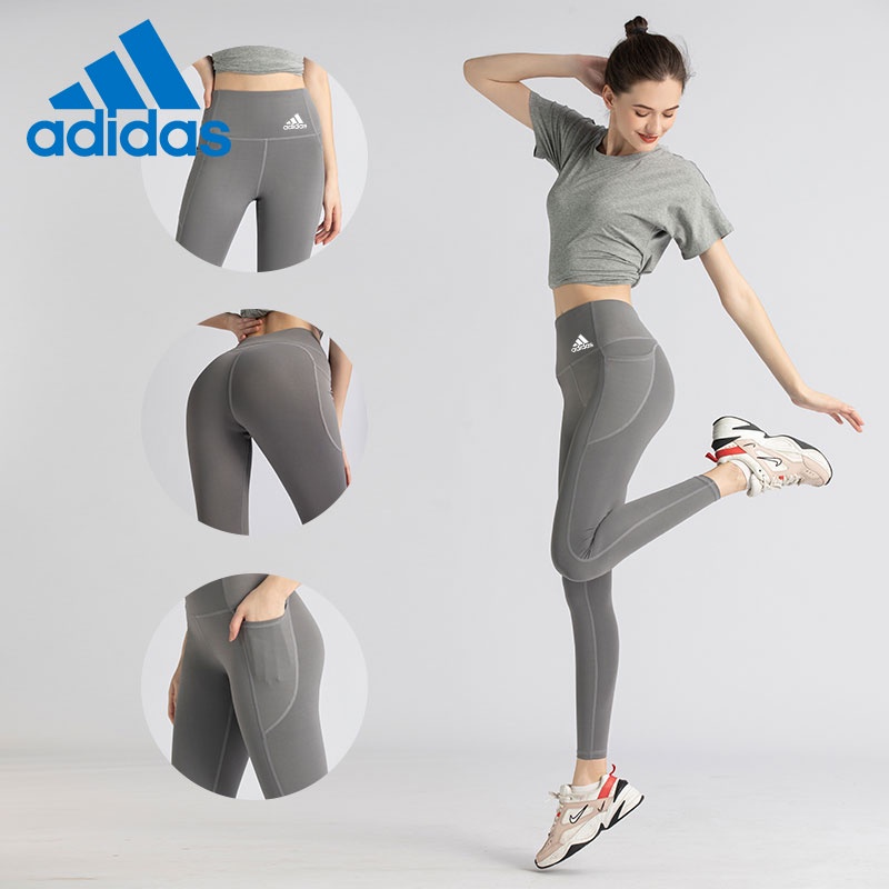 Adidas Quần Legging Thể Thao Lưng Cao Nhanh Khô Phối Túi Thời Trang Năng Động Cho Nữ