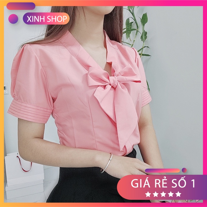 Aó Sơ Mi Cổ Nơ, Sơ Mi Tay Viền Xếp Ly