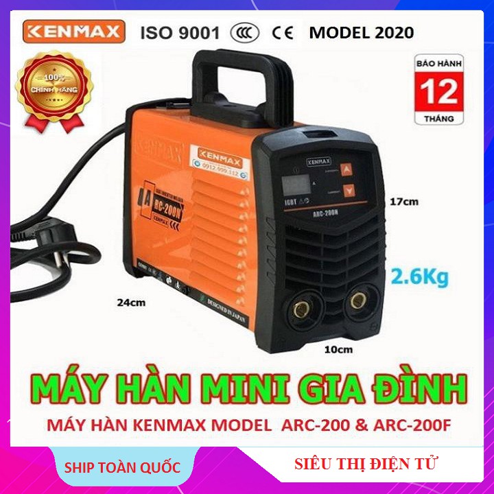 Máy Hàn Điện Tử Mini inverter KENMAX ARC-200F Và KENMAX ARC-200N Đầy Đủ Phụ Kiện Tặng 5 Que Hàn 2020