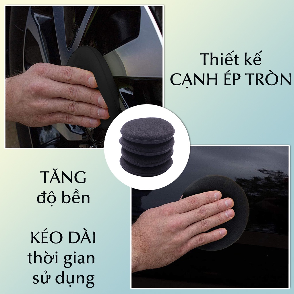 Miếng pad mút bọt biển chuyên dụng vệ sinh ô tô Waxing Sponge bôi sáp dưỡng xe, sáp đánh bóng ô tô