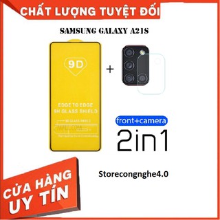 Kính Cường Lực Full Màn Hình Và Dán bảo vệ Camera Cho Samsung Galaxy A21s mới