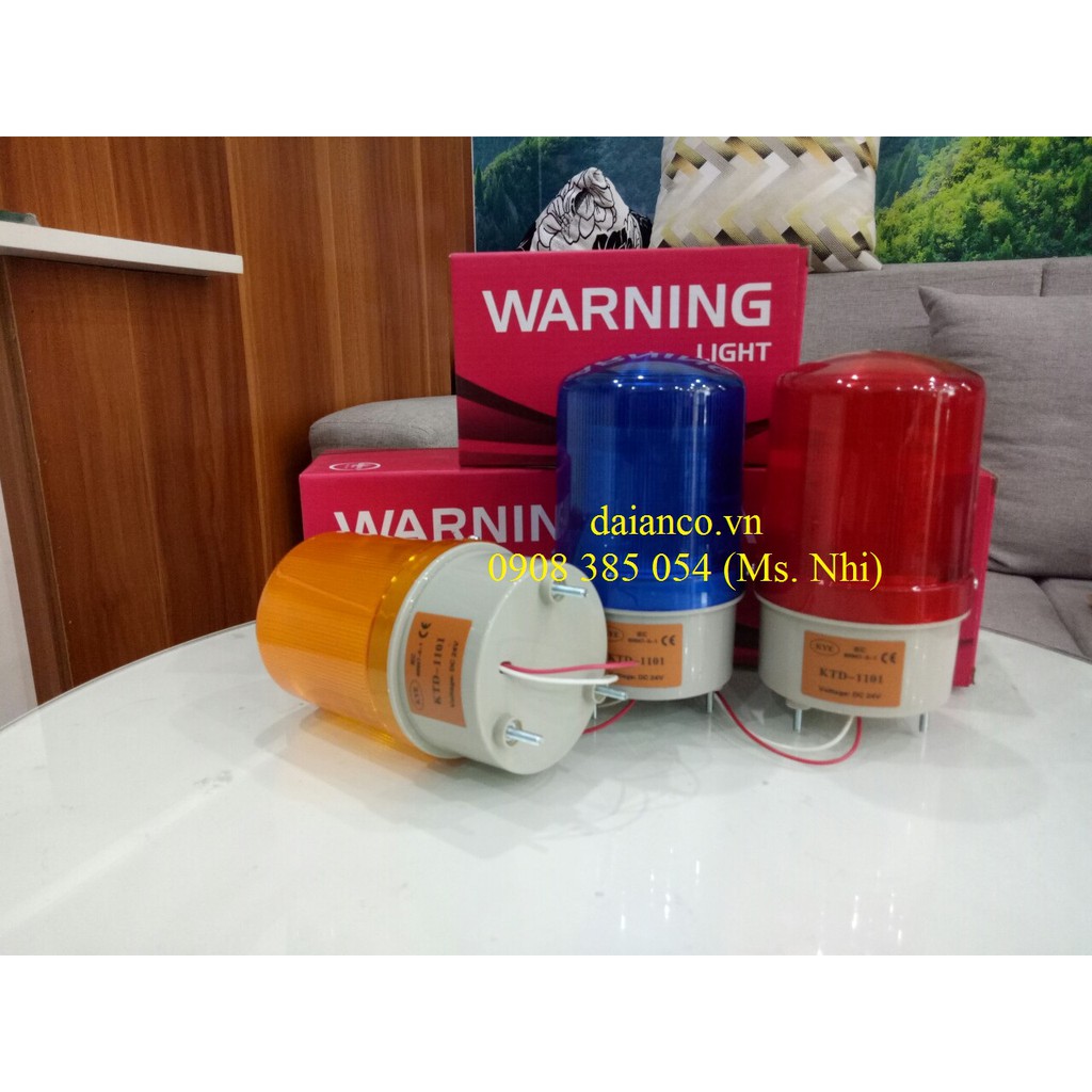 Đèn Xoay Báo Hiệu Không Còi Hú 24V - KTD - 1101- Hình thật, có sẵn