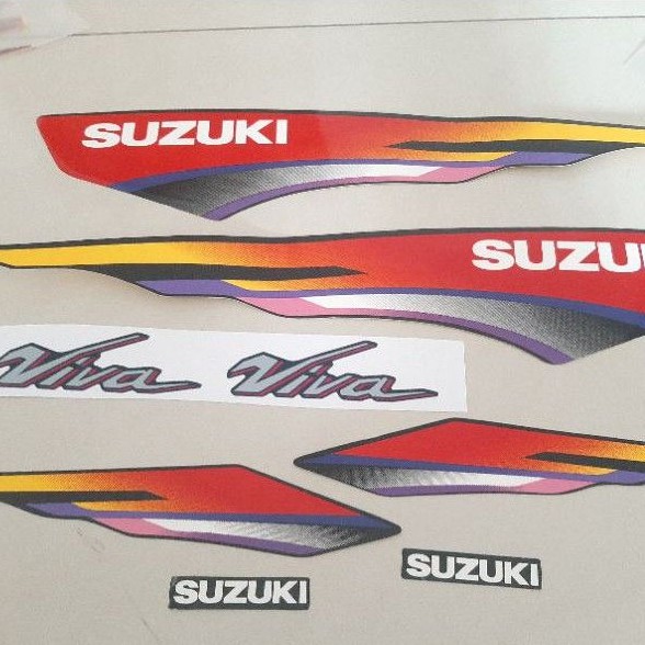 Bộ tem dán xe Suzuki Viva màu đỏ