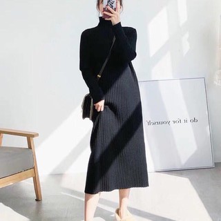 Váy len tăm dáng suông cổ 3 phân [ order 14 ngày ]