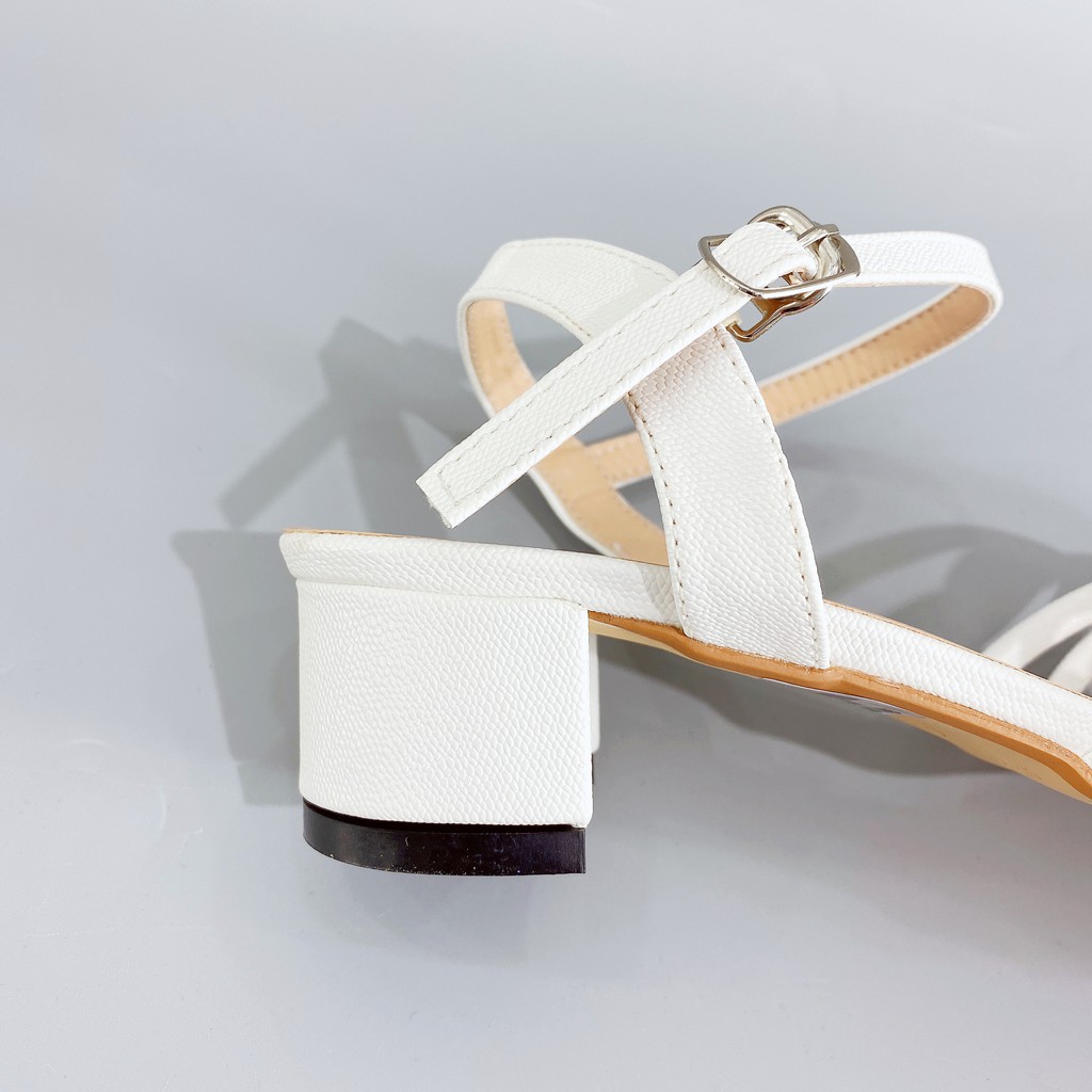 Giày sandal cao gót nữ GÓT XINH GD8 da mềm trụ vuông cao 3cm