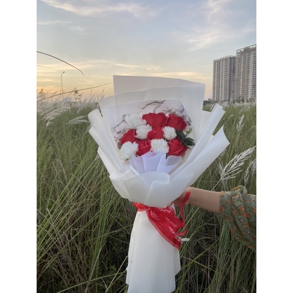 Bó hoa sáp mix hoa phăng cao cấp