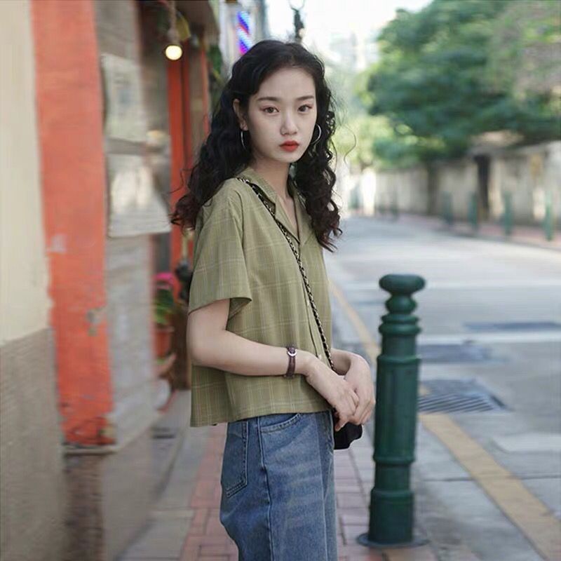 Áo Sơ Mi Mỏng Dáng Rộng Họa Tiết Kẻ Sọc Thời Trang Hong Kong 2022 Mới