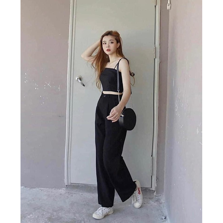Quần ống rộng YUNA chất đũi dáng suông  cạp cao lưng chun siêu hách dáng, thời trang nữ YUNA_Q007