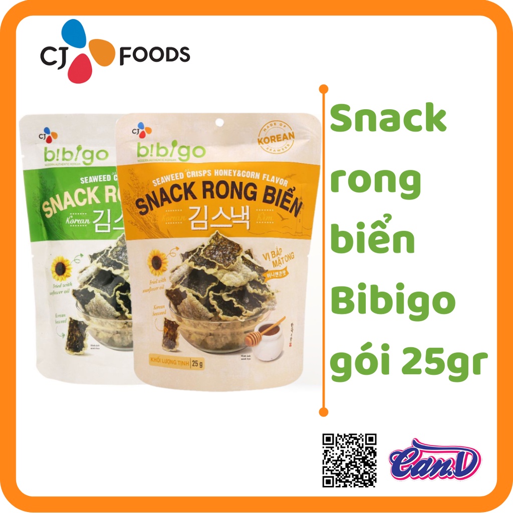 (2 vị) Snack rong biển Bibigo gói 25gr