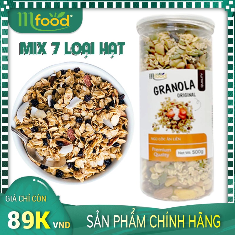 Granola Ăn Sáng Yến Mạch Mix 7 Loại Hạt Hủ 500g