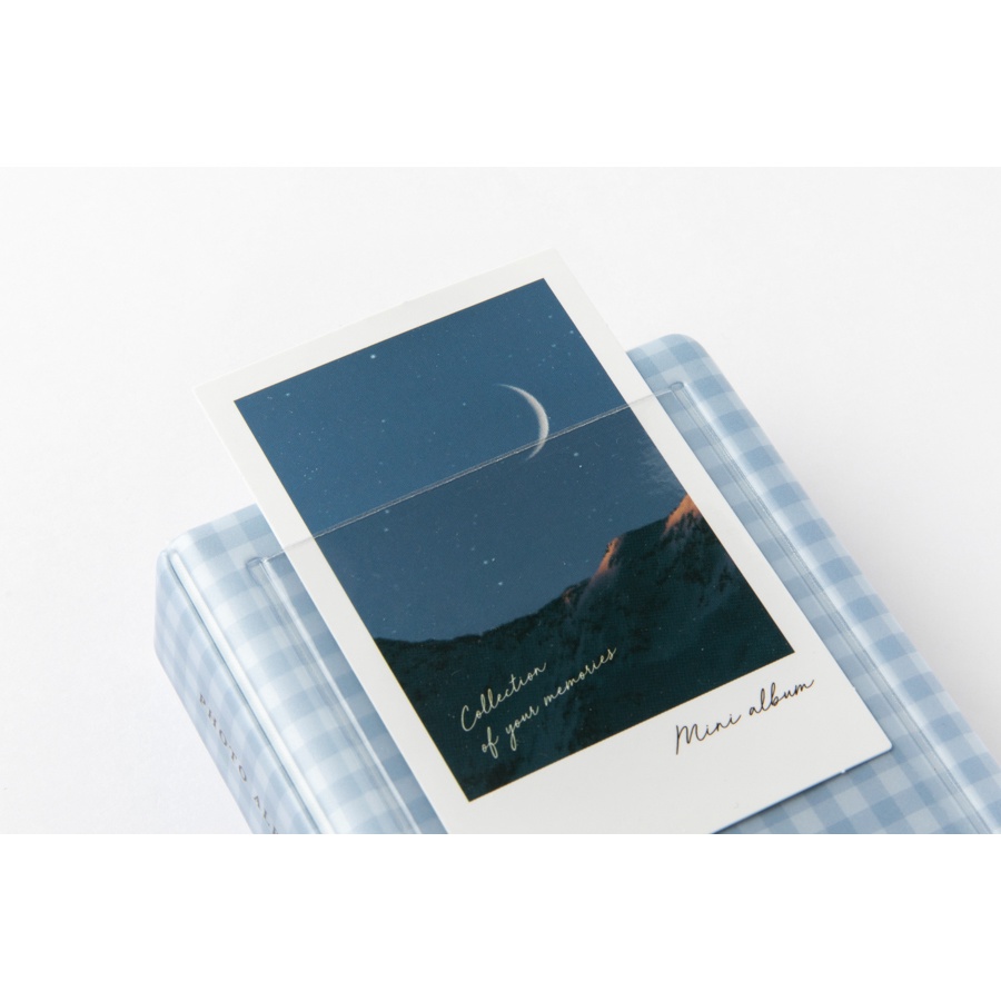 Binder Collect Book Đựng Photo Card Ảnh ARTBOX Hàn Quốc 40 Sleeves Màu Xanh Dương Kẻ Caro