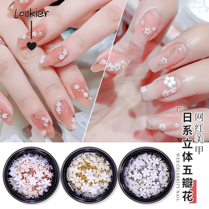 Phụ Kiện Trang Trí Móng Tay Nghệ Thuật Ba Chiều Hình Hoa Nhỏ Bằng Nhựa resin Phong Cách Nhật Bản ins