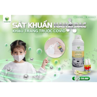 Dịch sát khuẩn nano bạc táo xanh 1 lít - tặng 2 vỏ xịt