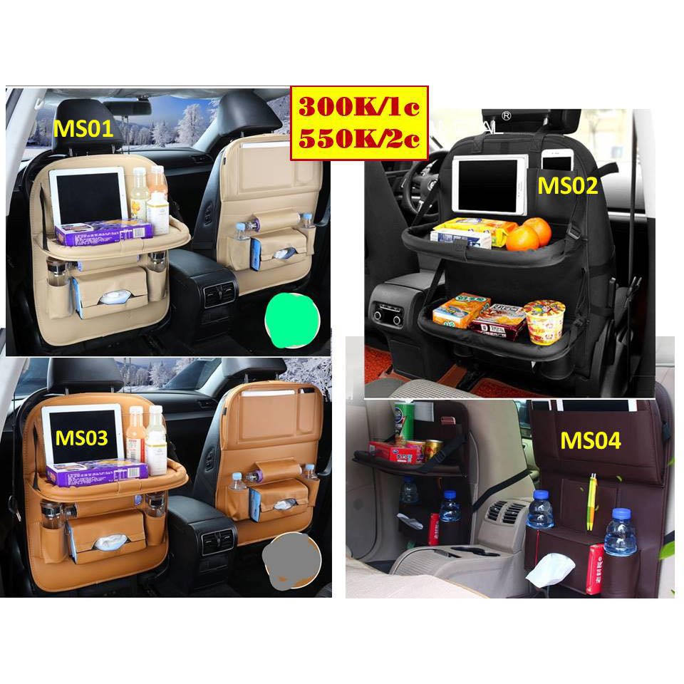 Bộ treo sau ghế ô tô kèm bàn ăn chất liệu da cao cấp