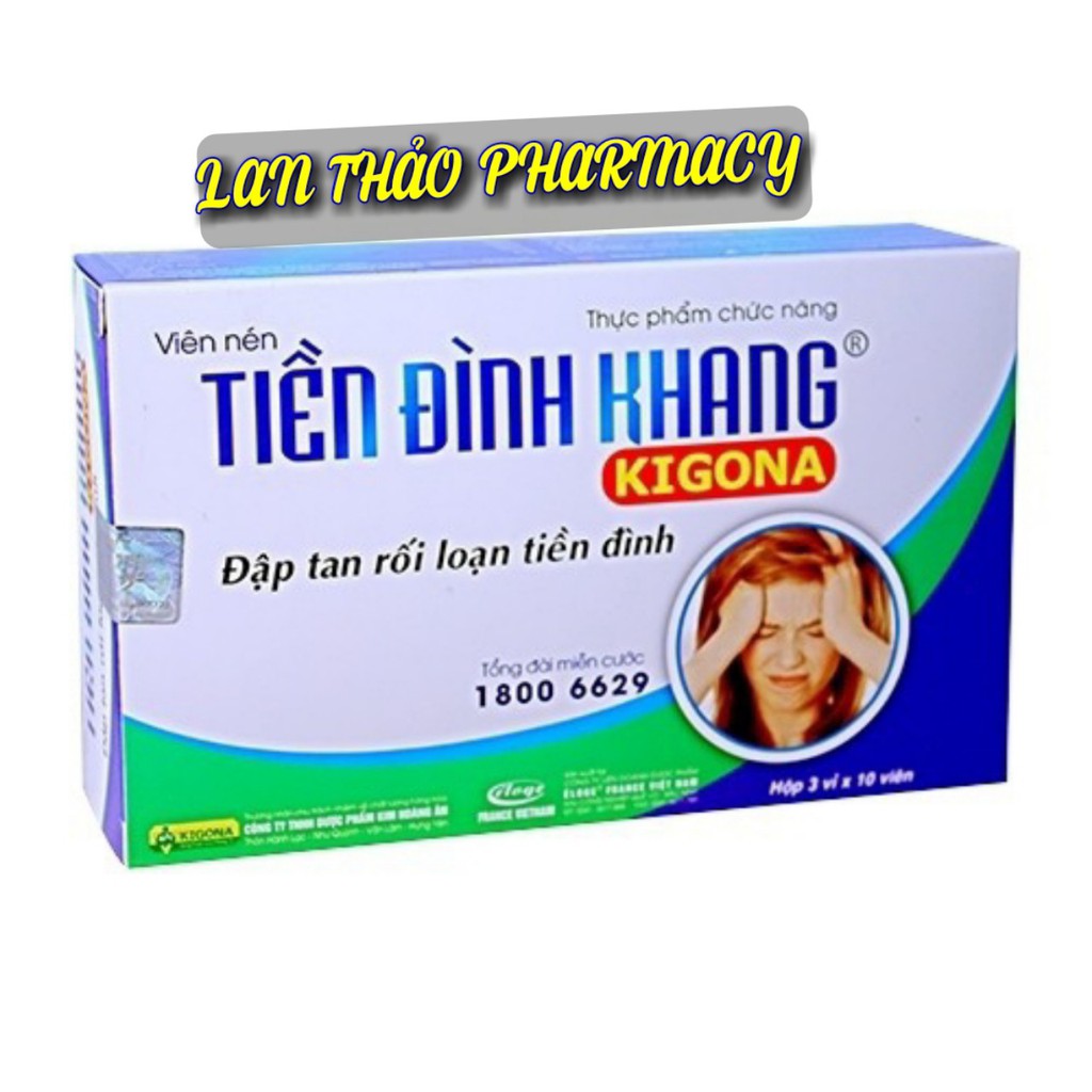 Tiền Đình Khang hộp 30 viên chính hãng hỗ trợ giảm rối loạn tiền đình hiệu quả